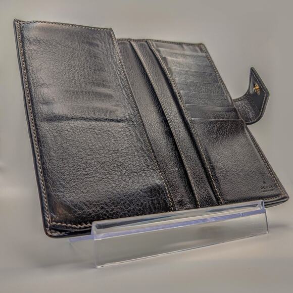 Auth Gucci Guccissima Long Wallet in Dark Brown & Gold w/ Charm, with Box & COA - Picture 7 of 10